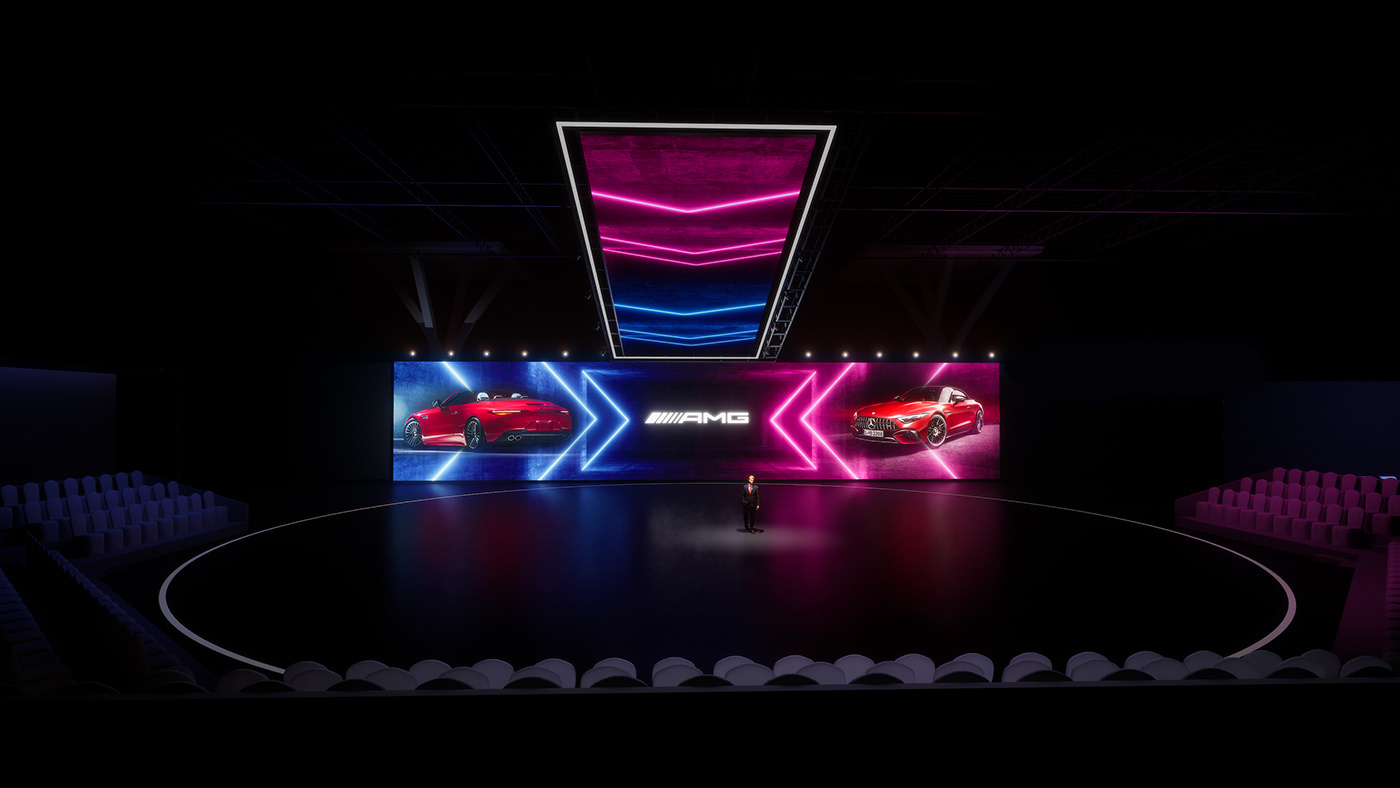 Car launch Event automobile design set design  Lighting Design  light show concert Show