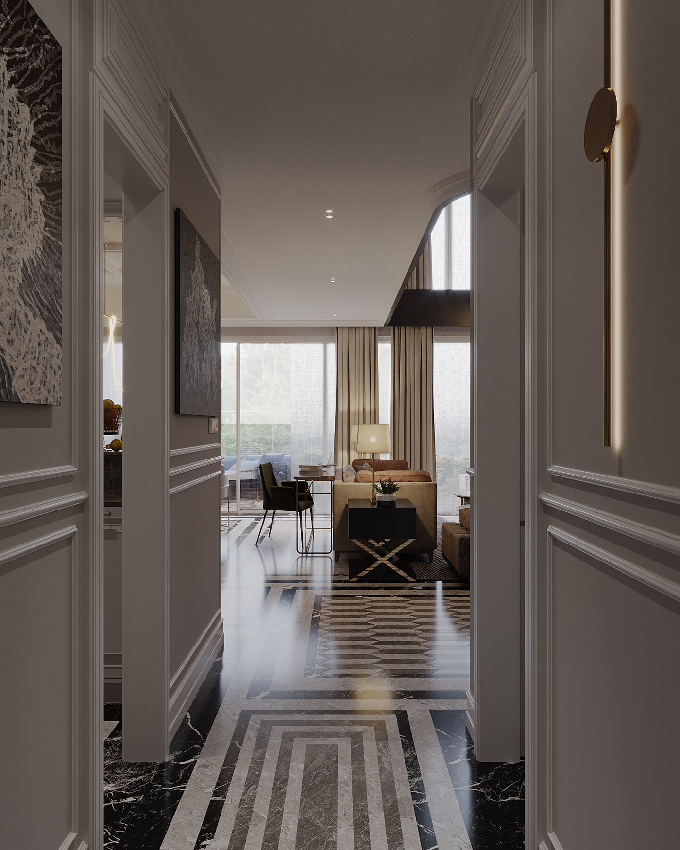 apartment design duplex luxury neoclassic penthouse Villa
