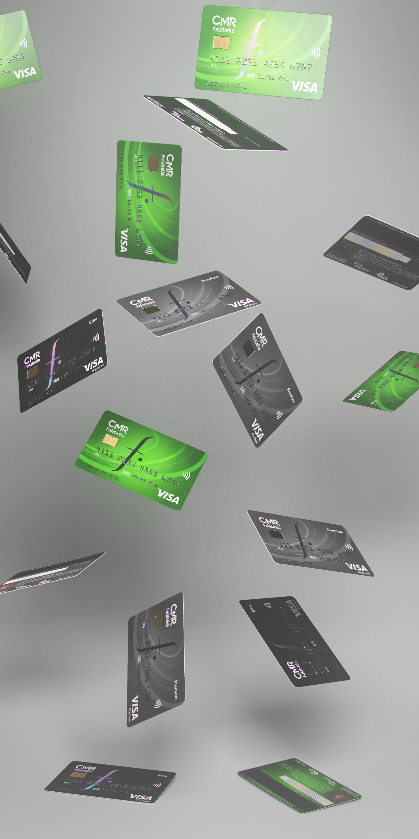 packshots CGI 3D credit card Visa cmr falabella mental ray
