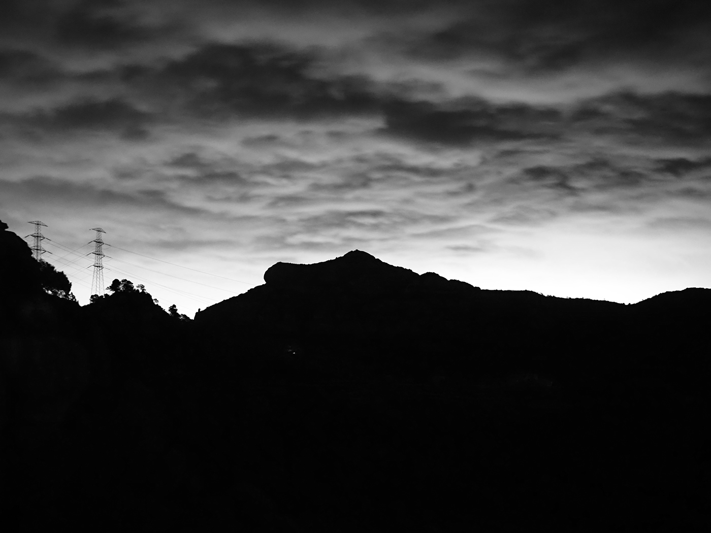 black and white monochrome mountain Montcau photografy Landscape