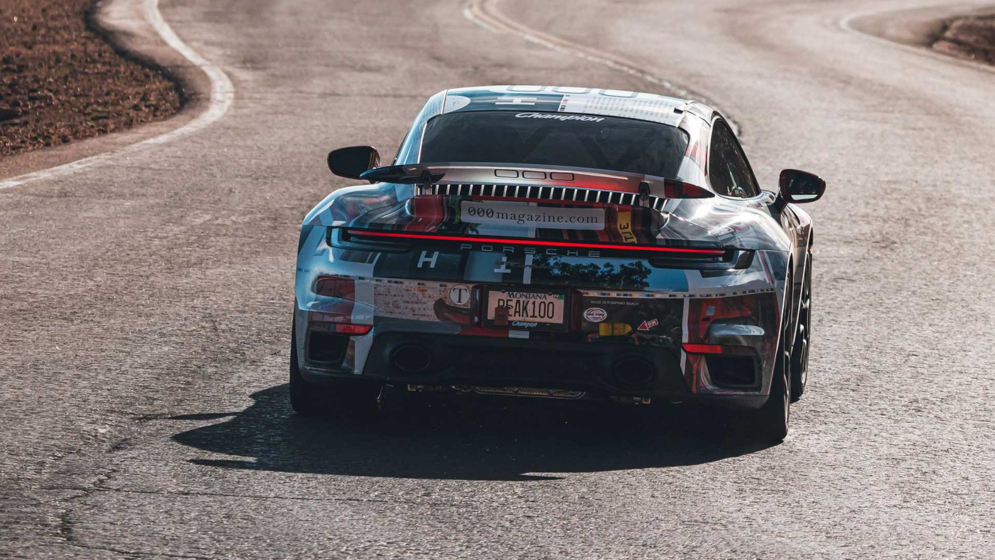 Advertising  automotive   car pikes peak Porsche Porsche 911 record speed turbo Vehicle