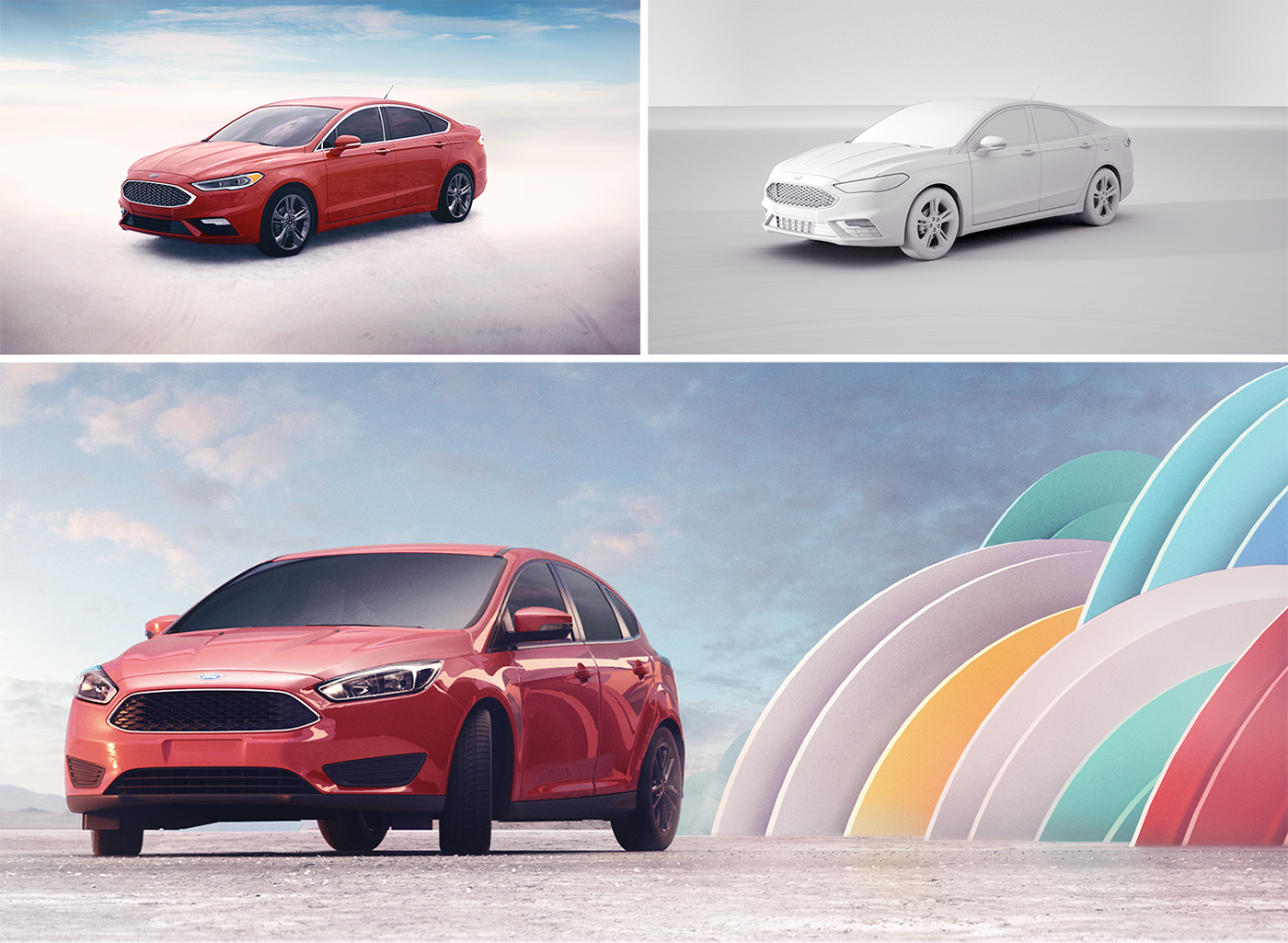 Ford c4d Cars color fusion Soundwaves saltflats abstract bold tomalexbuch