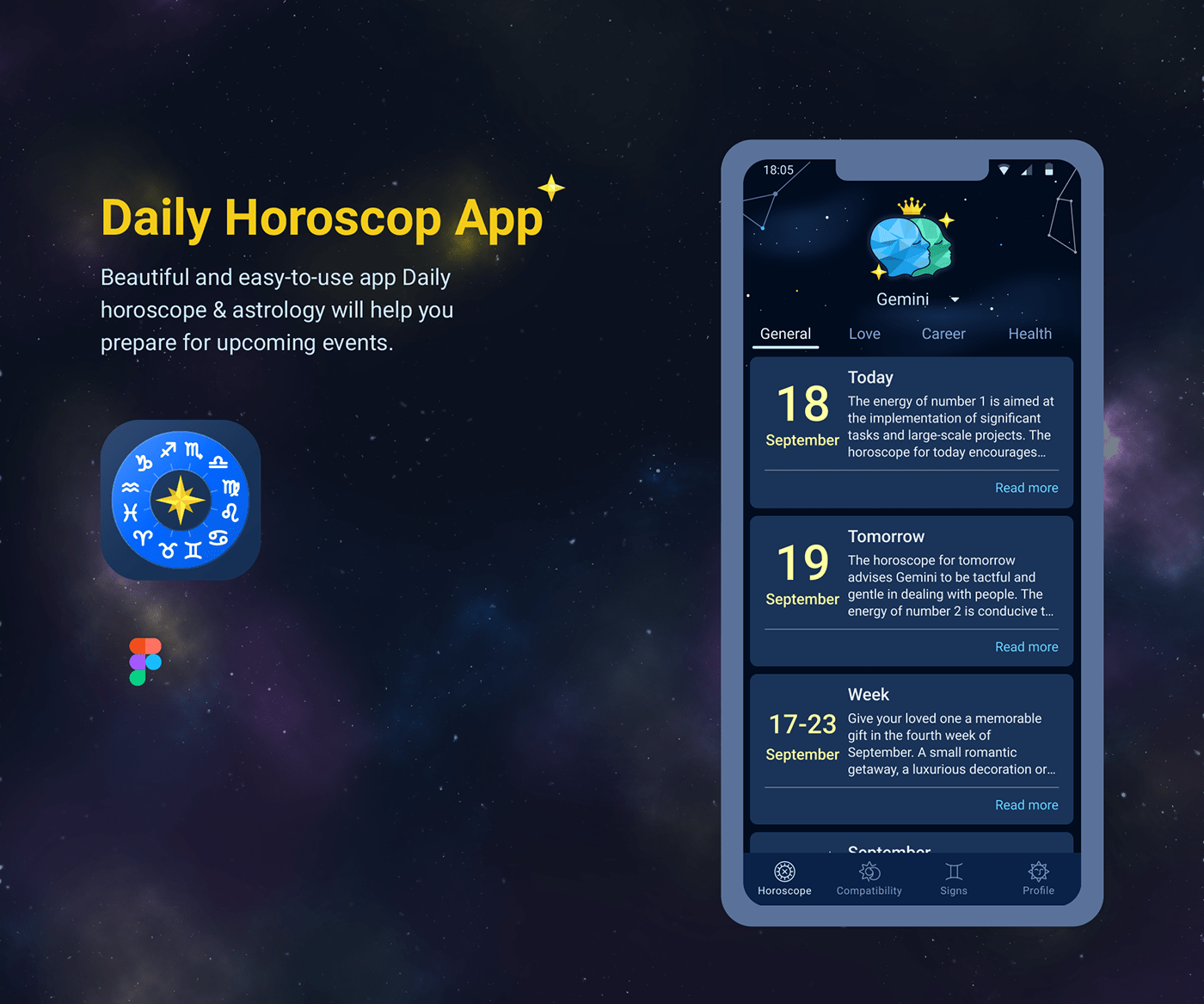 app Figma Horoscope Interface interface design Mobile app UI ui design ux zodiac