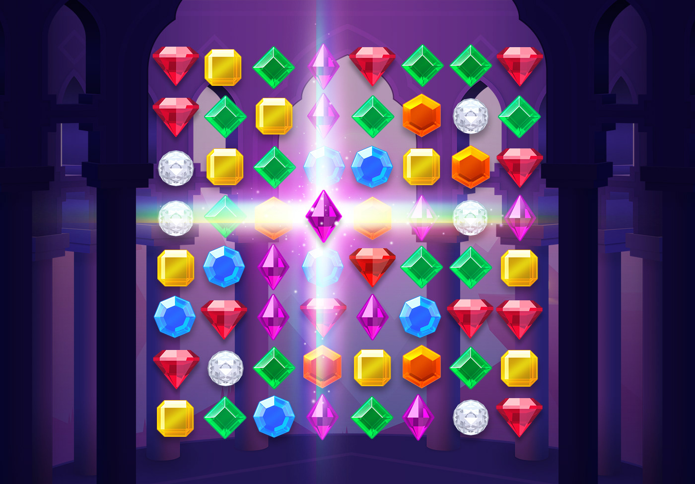 Jewel match three game concept
