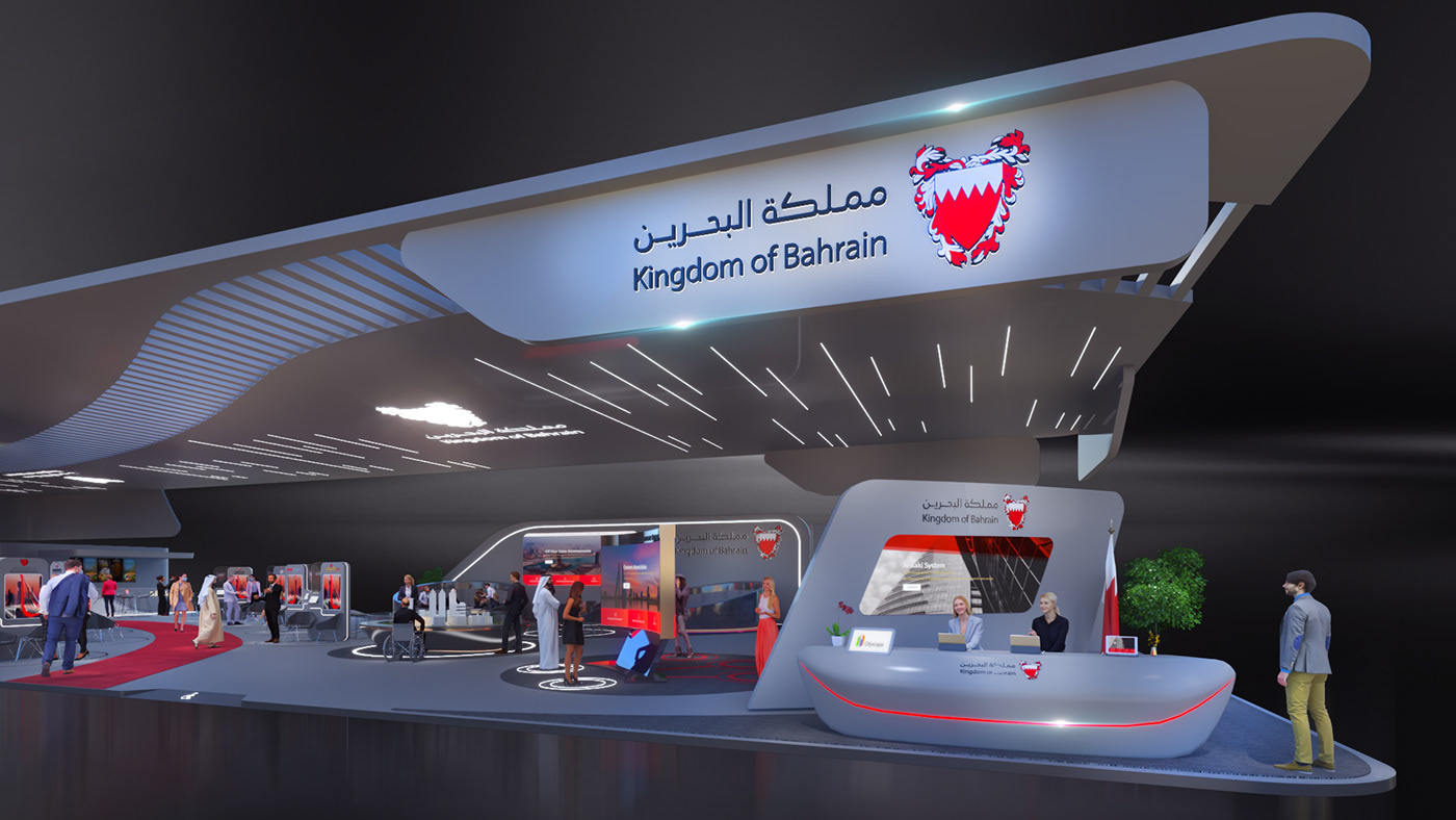 3D Bahaa eldin Mohamed Bahrain booth cityscape dubai Event Exhibition  Stand UAE