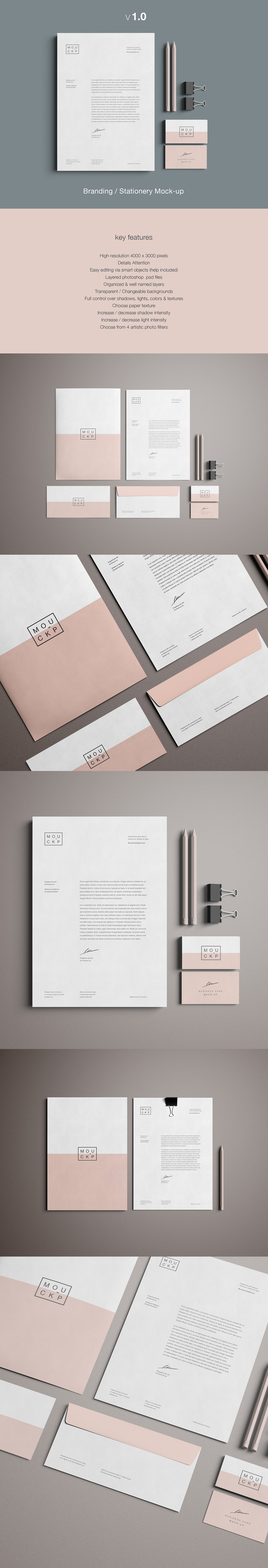 Stationery brand identity design inspiration art business card modern elegant premium free