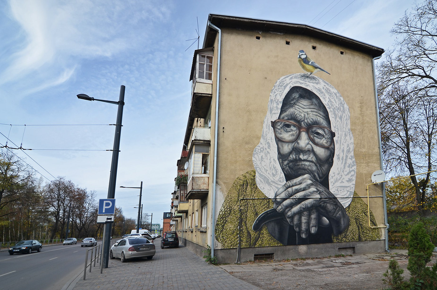 streetart kaunas gyvagrafika grandmother lithuania