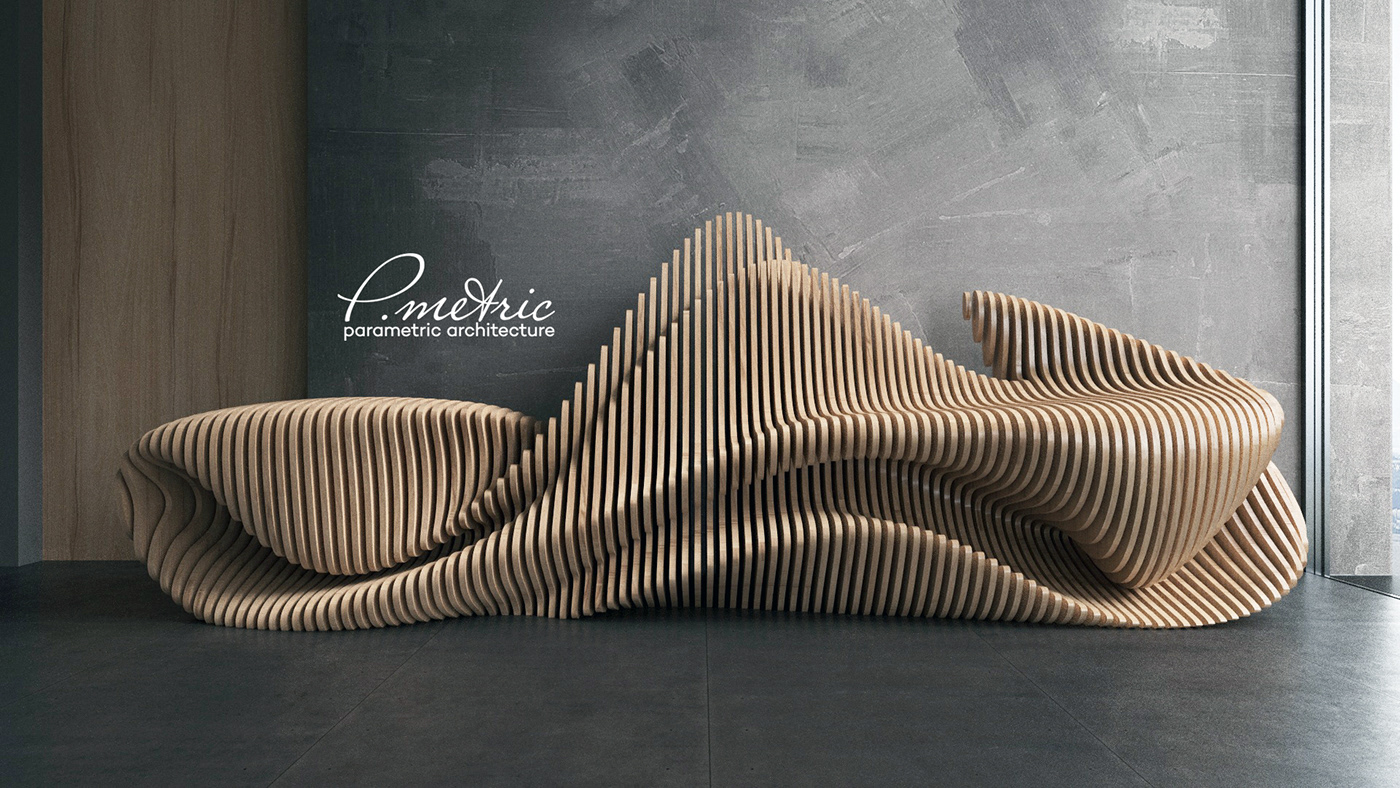 parametric ParametricDesign furniture furnituredesign design wave decor bench