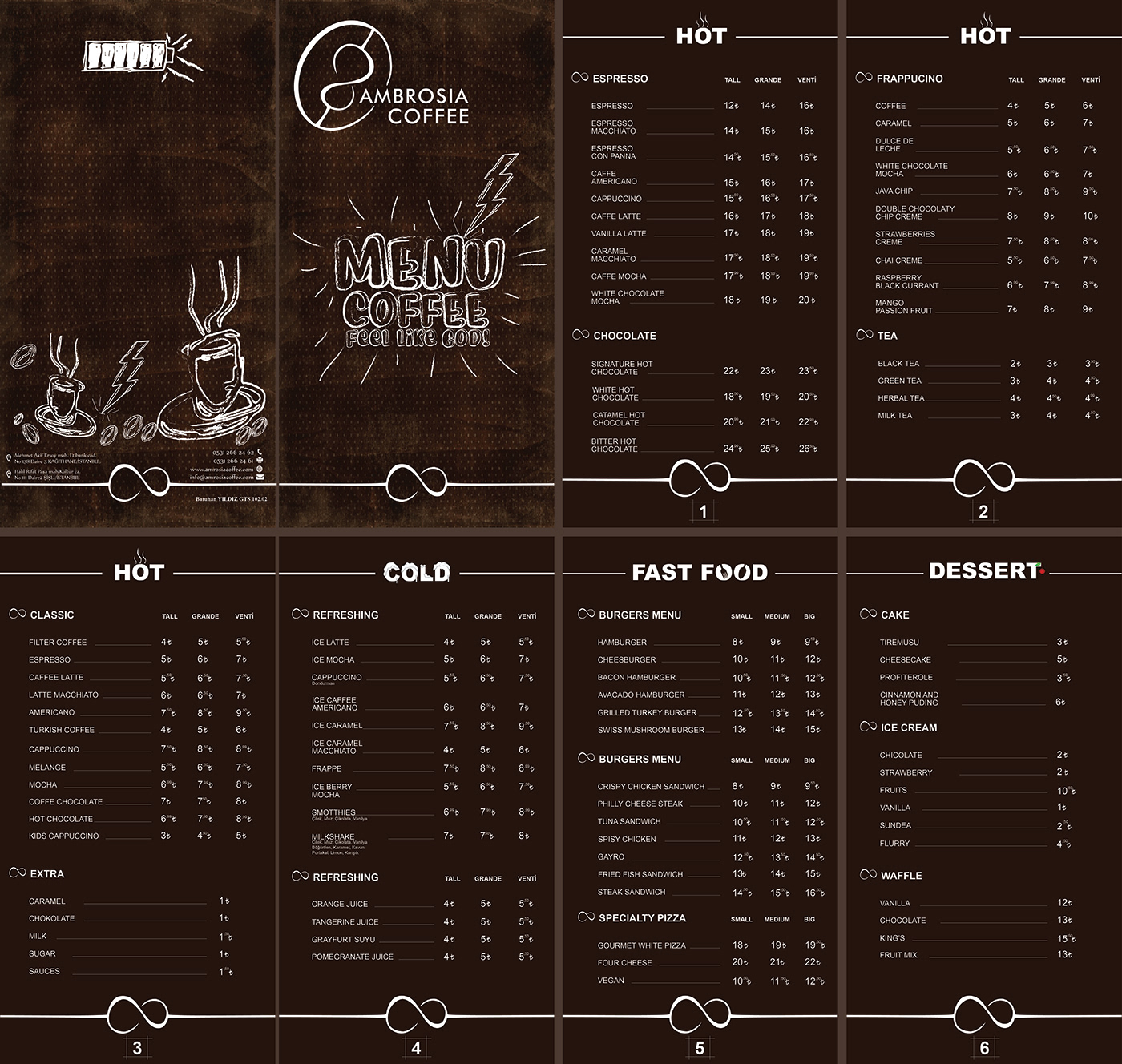 kurumsal kimlik logo kahve bilboard grafik dizayn yaratıcı menu