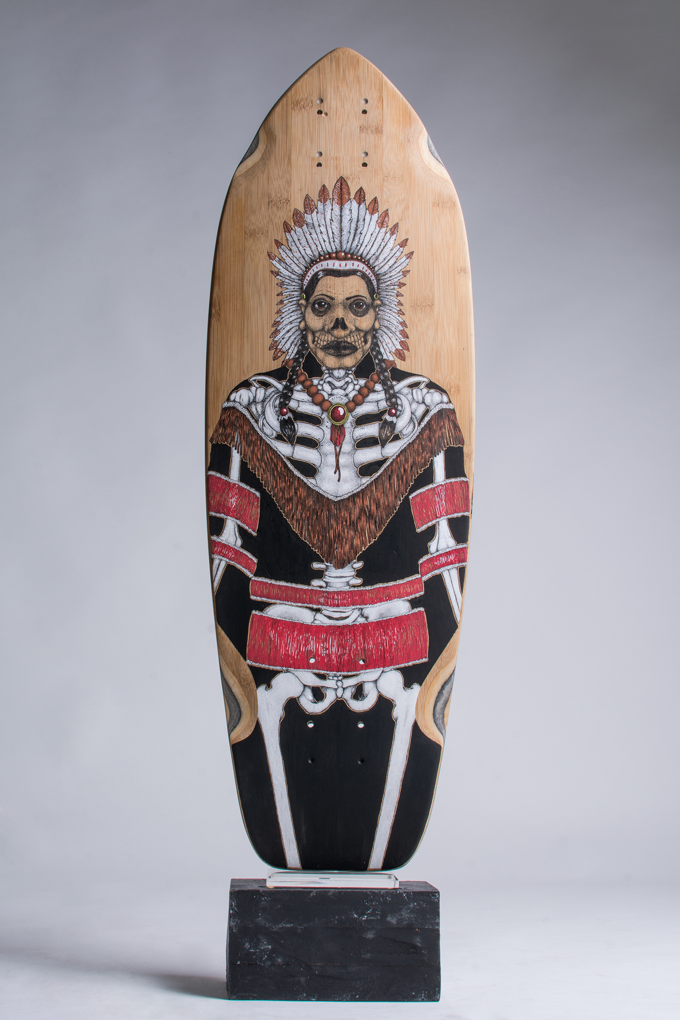 indian skateboard skate ILLUSTRATION  recycling Carpentry skull squeleton decor