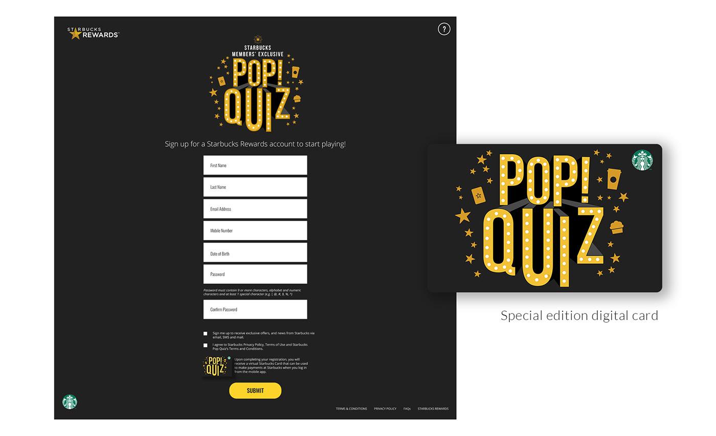 starbucks Starbucks Rewards rewards Members programme Pop Quiz