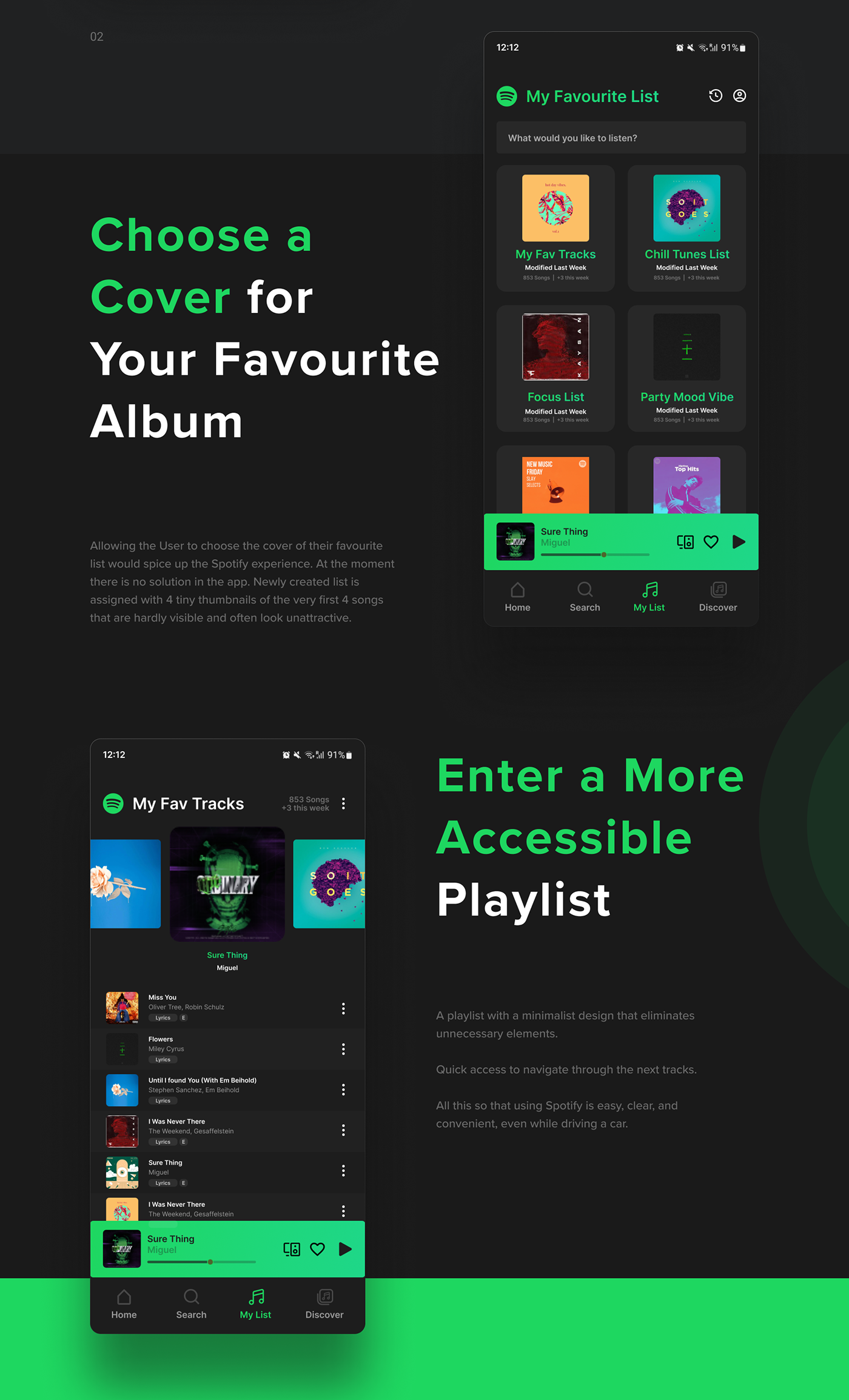 app minimalistic Mobile app music spotify ui design user experience UX design ux/ui