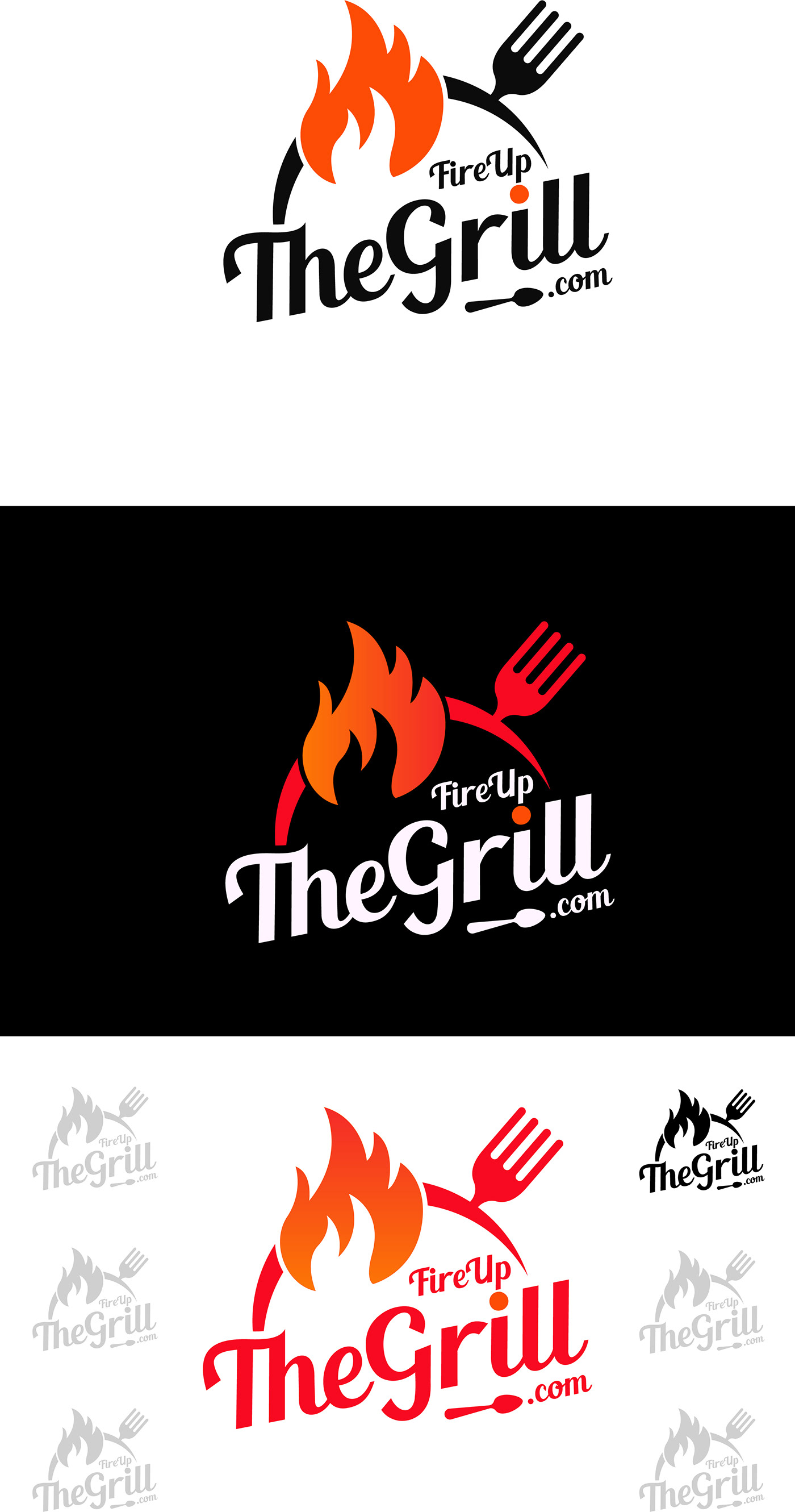 creative logo fire logo Grill logo Logo Design Modern Logo the grill logo unique logo