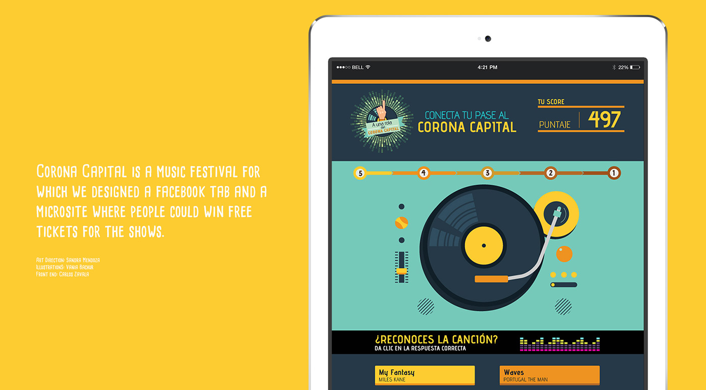 Corona Capital Diseño web tab facebook Music Festival landing page