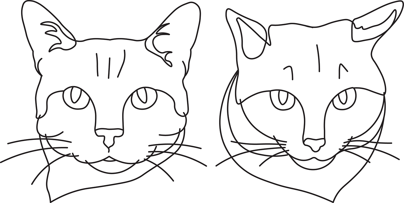 line art One Line Art ILLUSTRATION  tracing animals simplified vector tracing