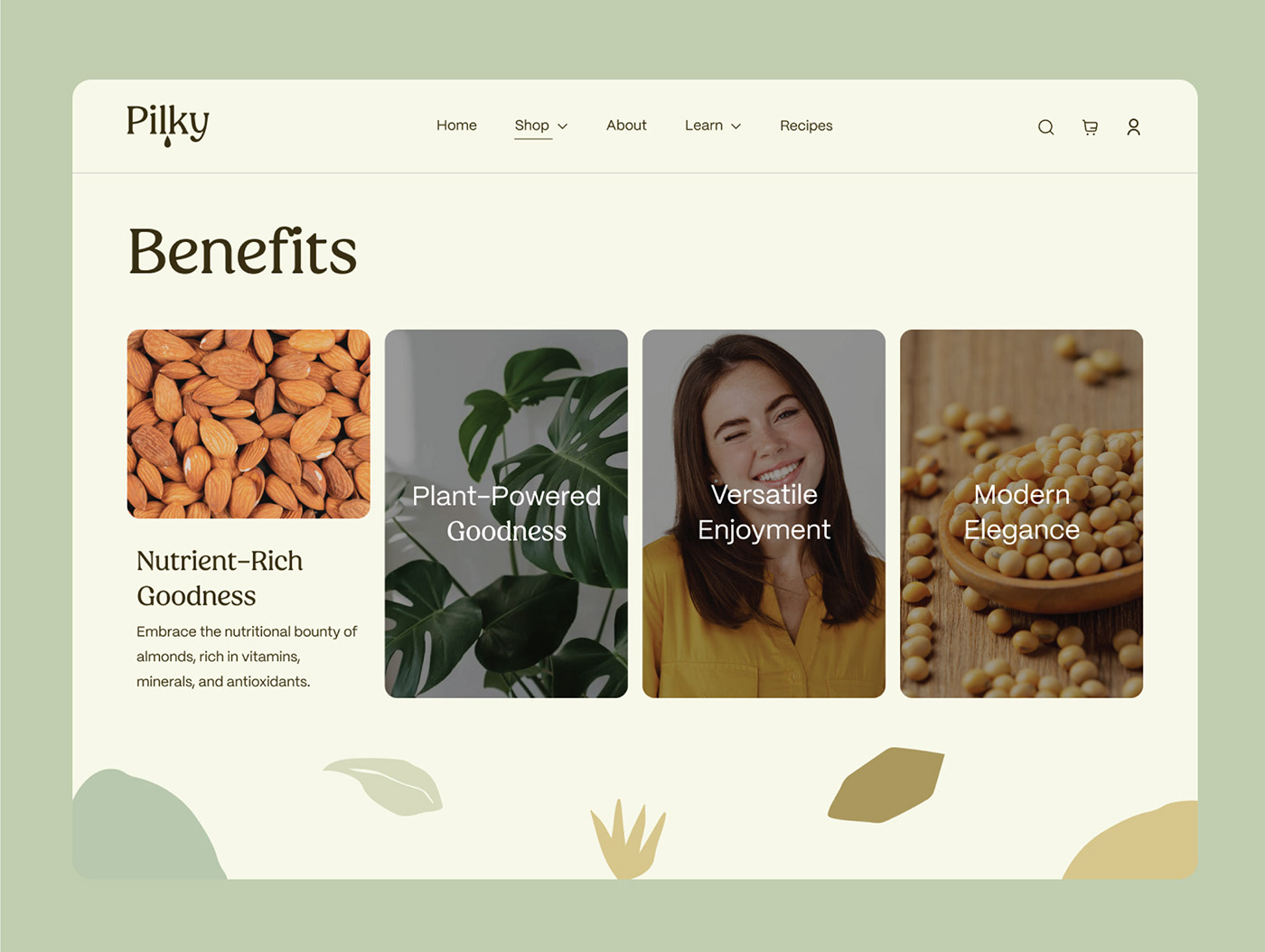 landing page Web Design  ui design Webdesign Food  drink milk vegan Plant Based Web