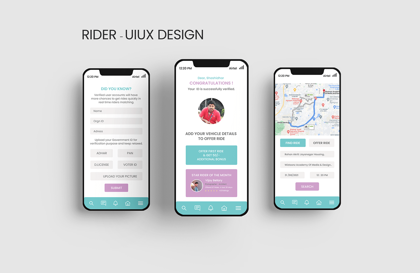 #rider app design brand identity Illustrator typography   ui design UI/UX uiuxdesign ux uxresearch
