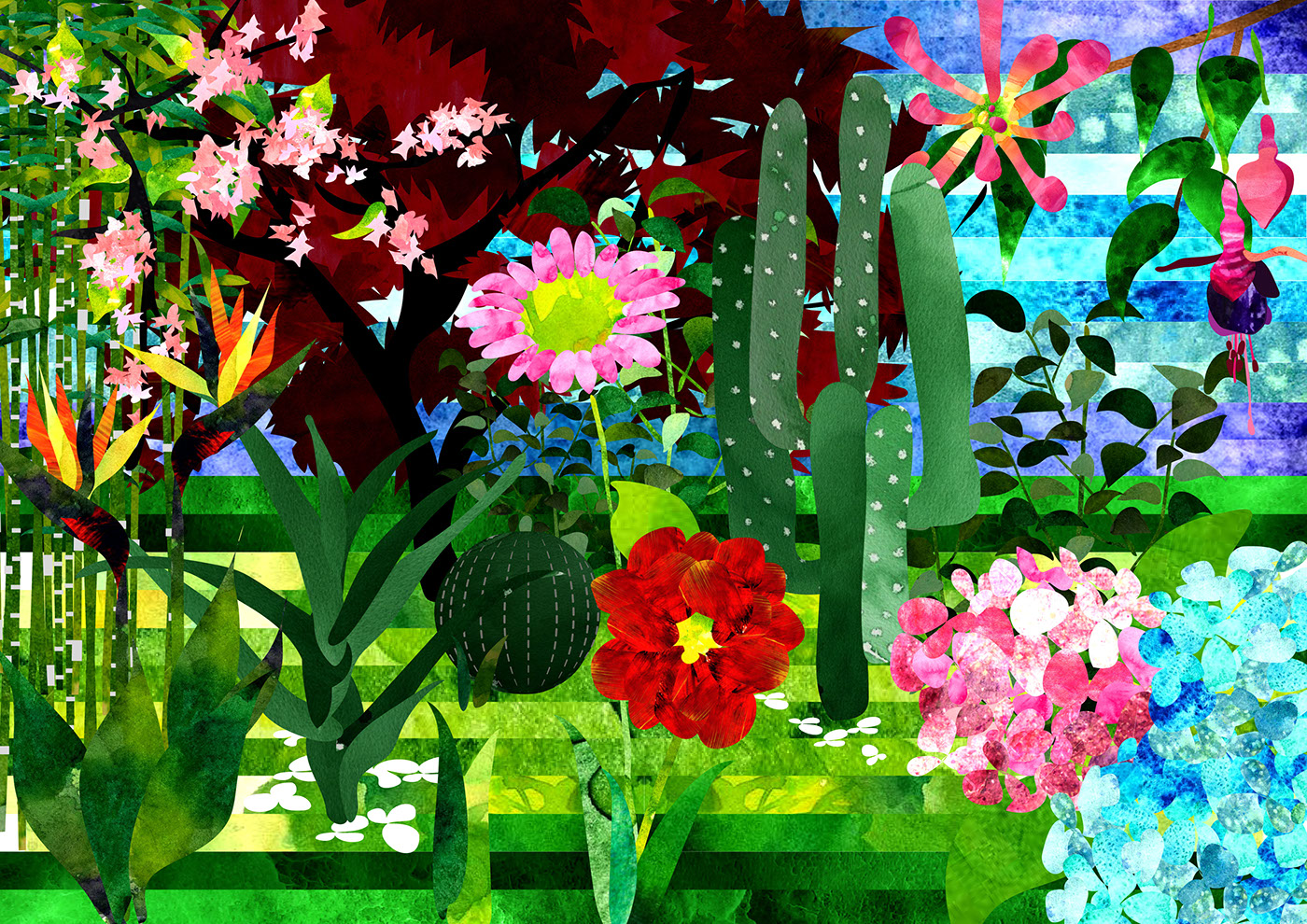 interactiv interactiv screen animation  Nature motion UI Webdesign Digital Creation digital Flowers