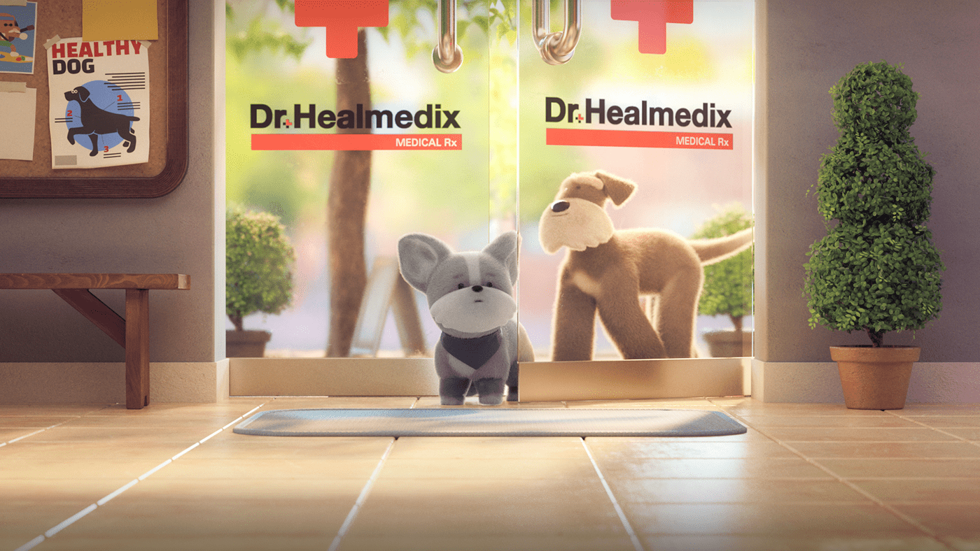 3D 3dart Character dog CGI motion veterinary 3d animation motion graphics  Character design 