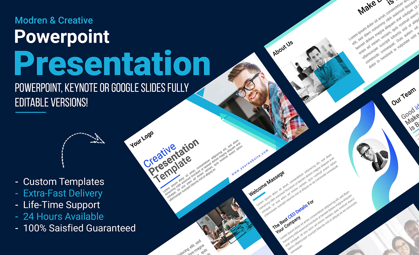 PPT Powerpoint presentation template Social media post marketing   visual identity Logotype adobe illustrator Brand Design
