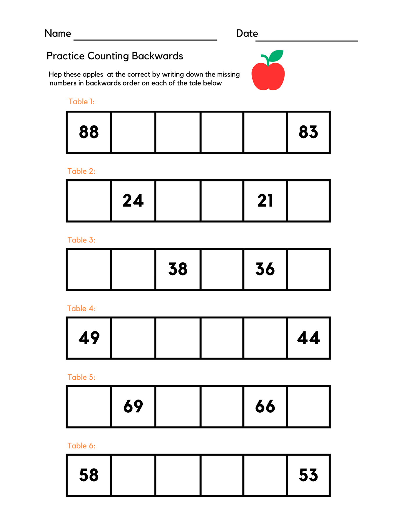 numbers Practice backwards worksheet Education kindergarten Preschool learning kids counting