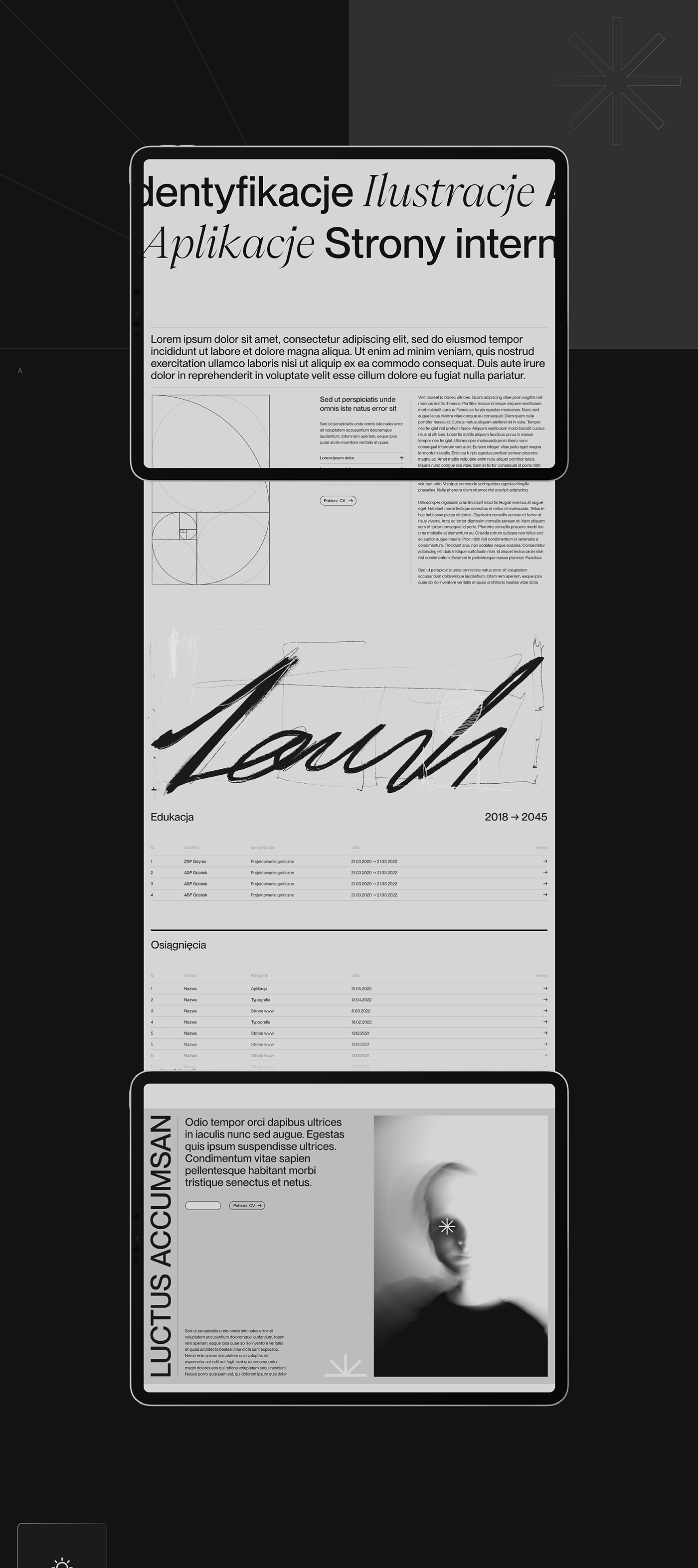 black clean design identity typography   UI ux Webdesign Website White