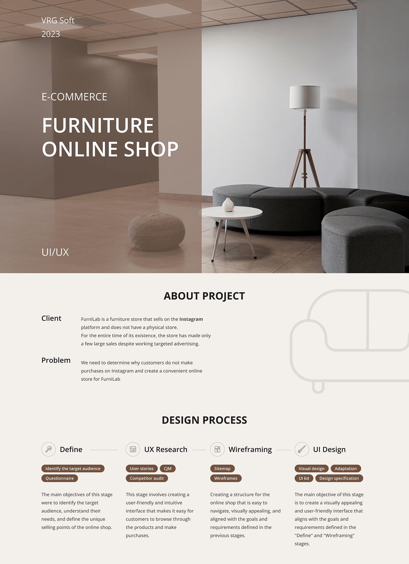 augmented reality e-commerce Figma furniture Interior online store shop UI/UX user interface UX design