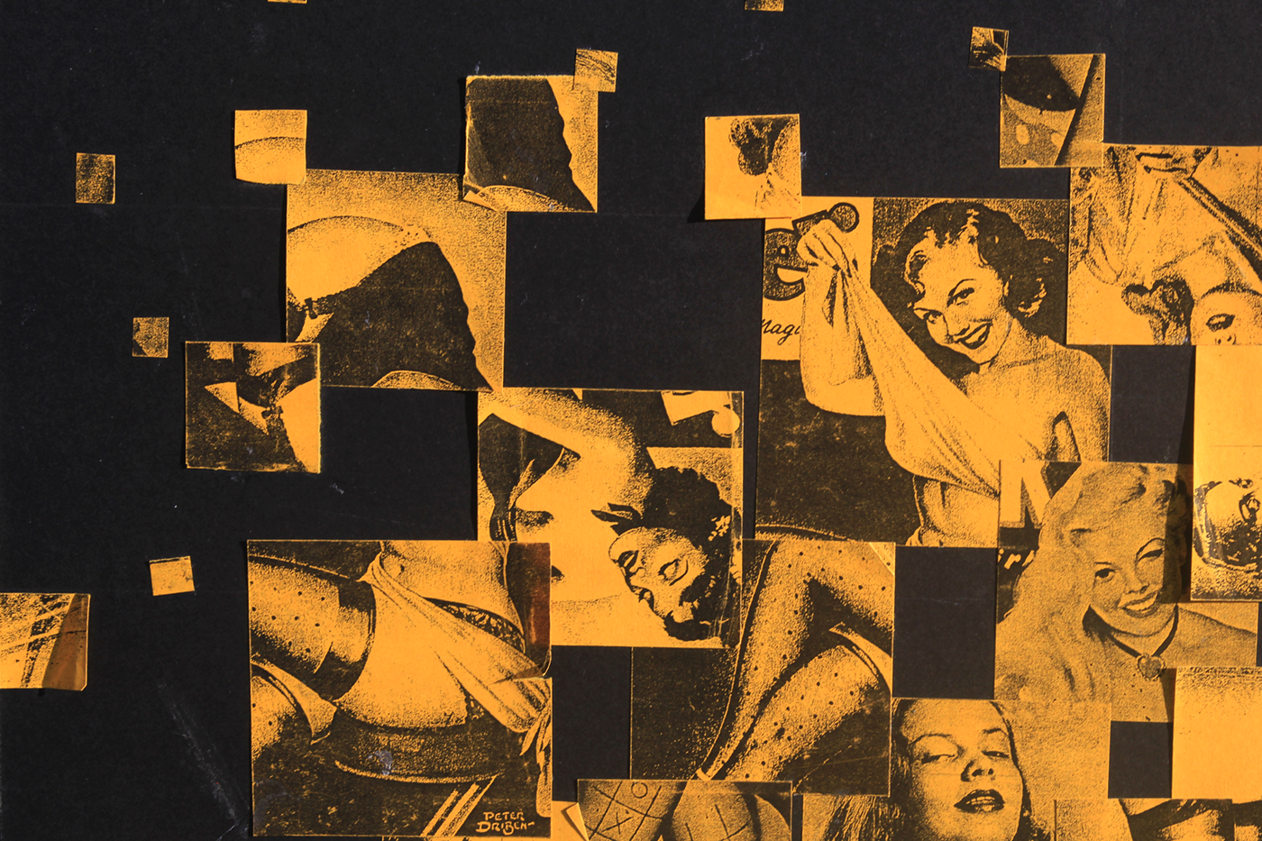 yellow women pin up square collage