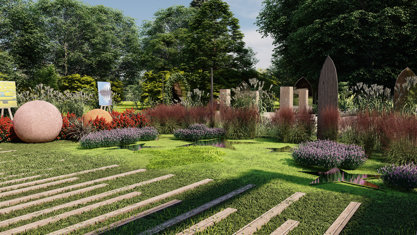 сад ландшафтный дизайн визуализация Ландшафтный проект kaliningrad königsberg Выставочный сад иммануил кант