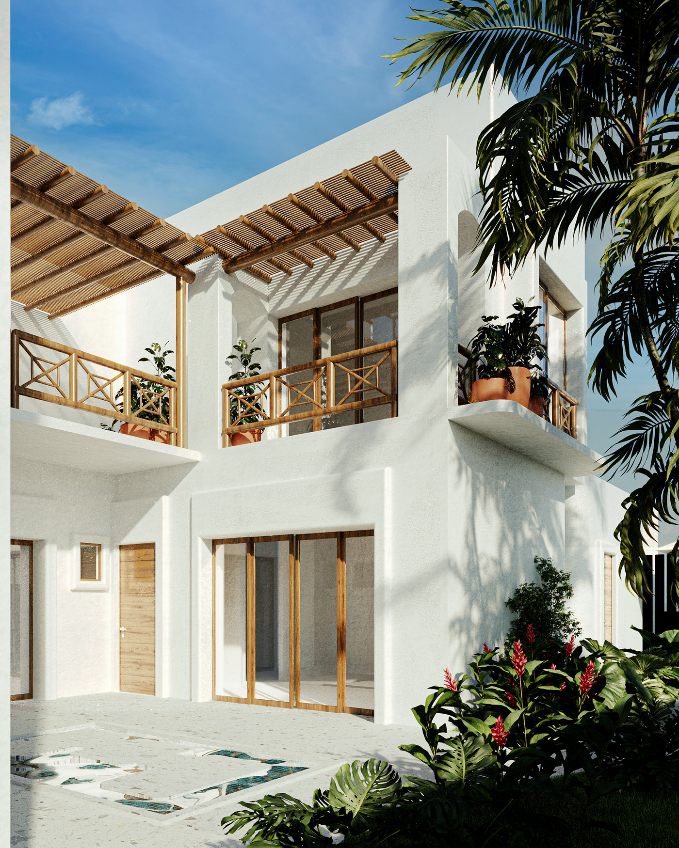 3dsmax architecture archviz corona render  exterior Outdoor playa Render summer