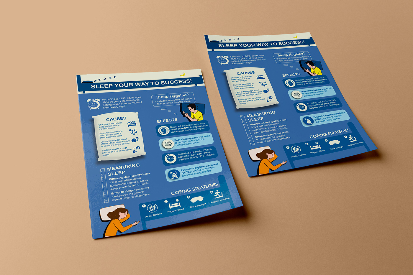 infogrphic design sleep NIFT Project information design vector adobe illustrator