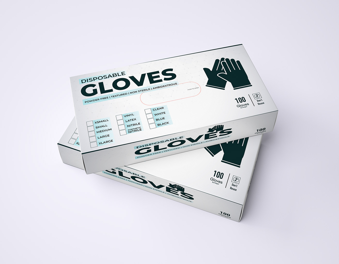 gloves nitrile vinyl latex powder free medical small medium large