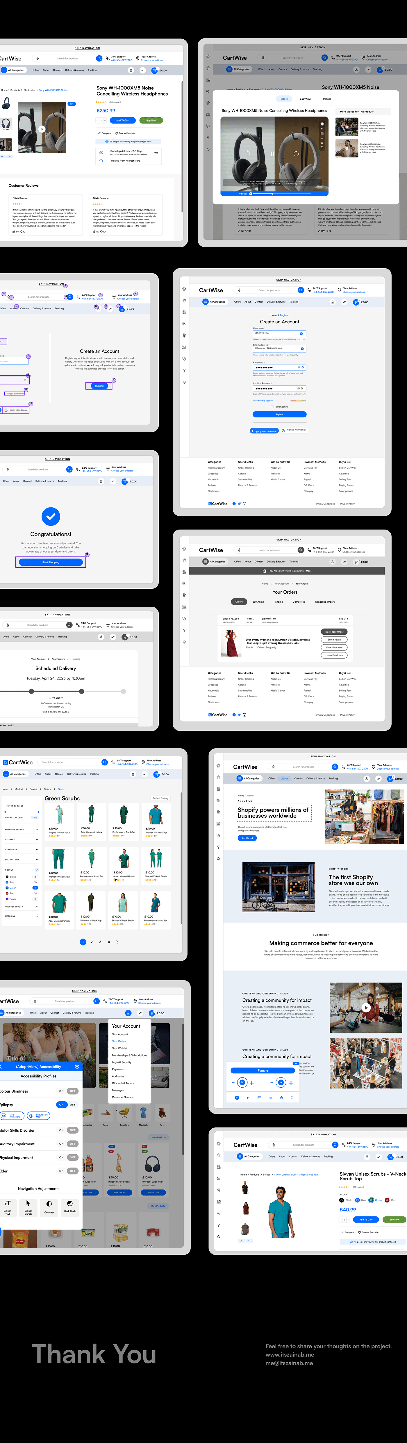 UX design Case Study Ecommerce Accessibility user experience Figma Website shopping website
