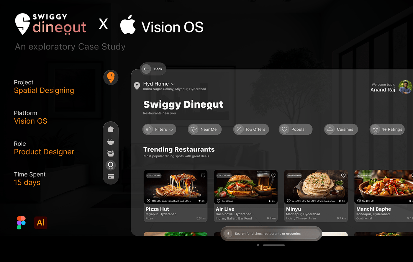Spatial Design UI/UX Figma UX design user experience ui design user interface vision pro vision pro ui vision os