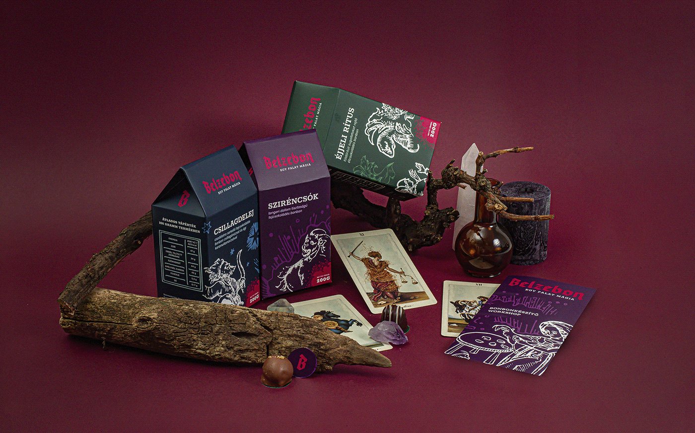 brand identity bonbon Packaging chocolate logo Brand Design witch