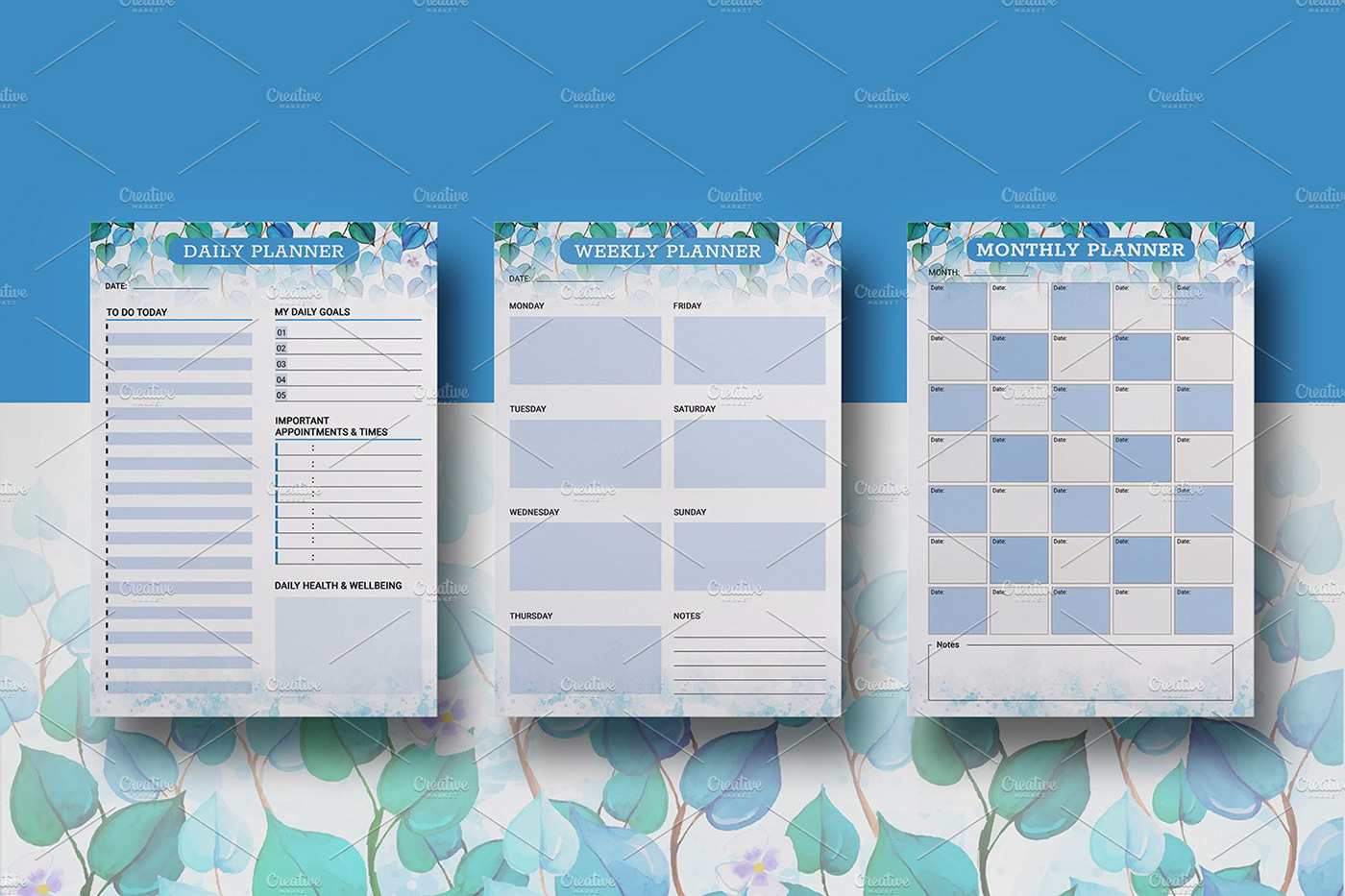 Planner Template Planner Insert daily planner weekly planner monthly planner to do list personal calander happy planner photoshop template ms word