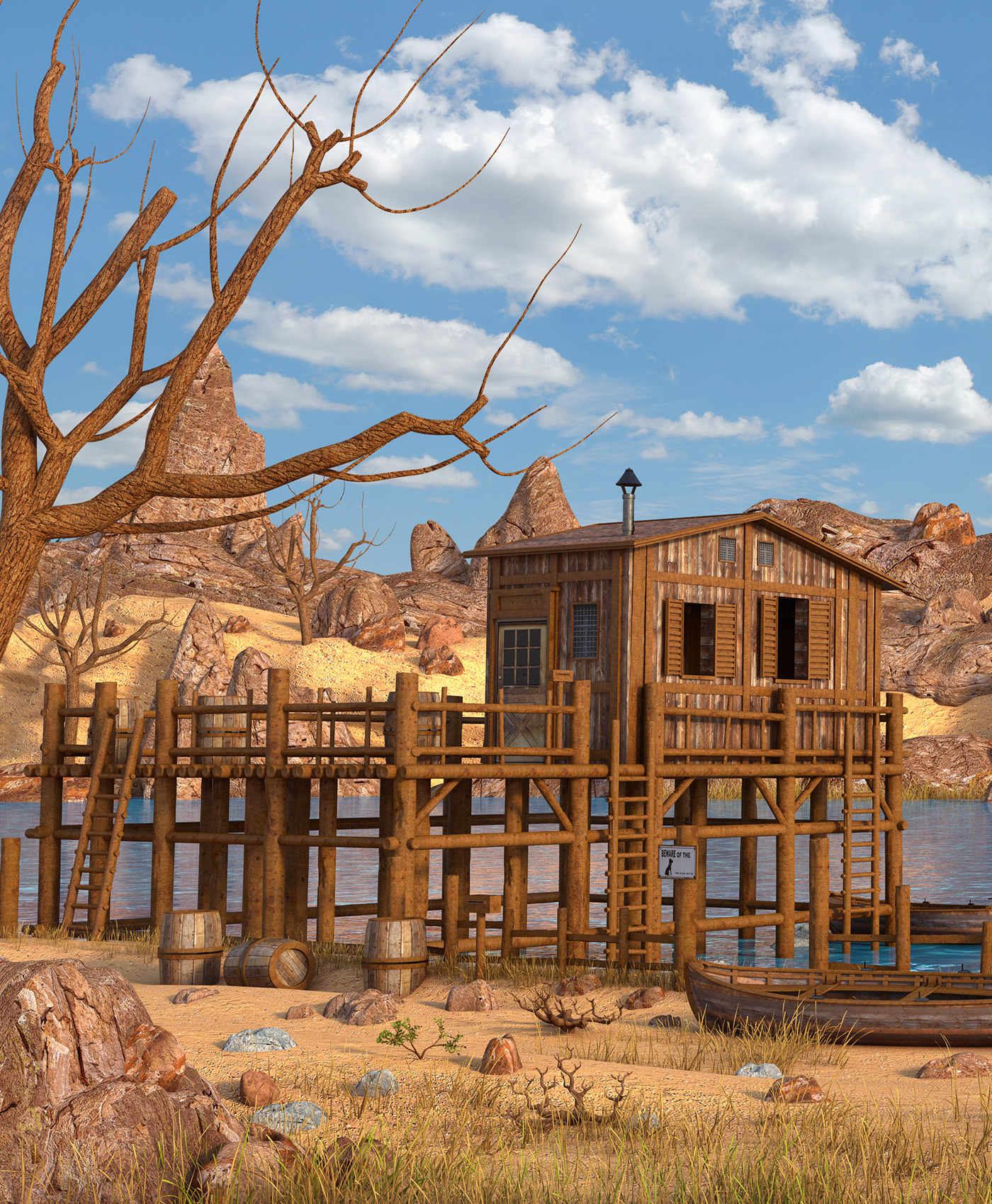 fantasy western Mons MARC MONS 3D Maya cartoon environment Landscape desert