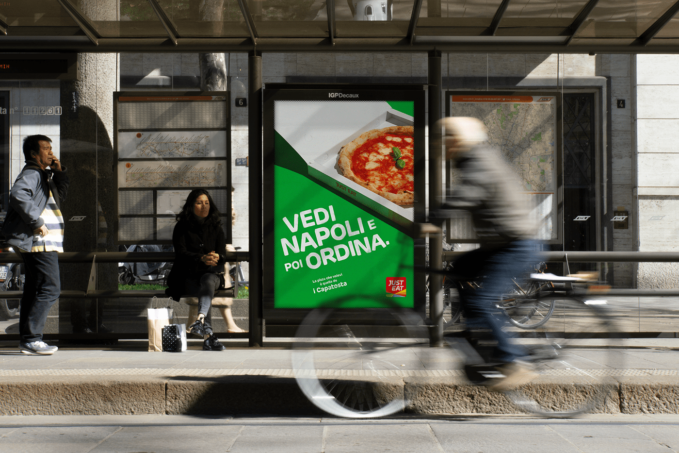 campaign Food  out of home Photography  Urban colors delivery design justeat