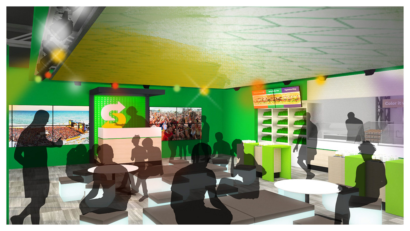 concept interior design  Music Festival pop up storyboarding   subway