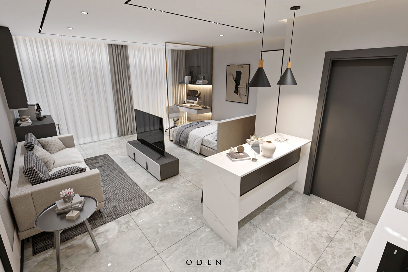 design interior design  architecture visualization 3D modern 3ds max corona Render