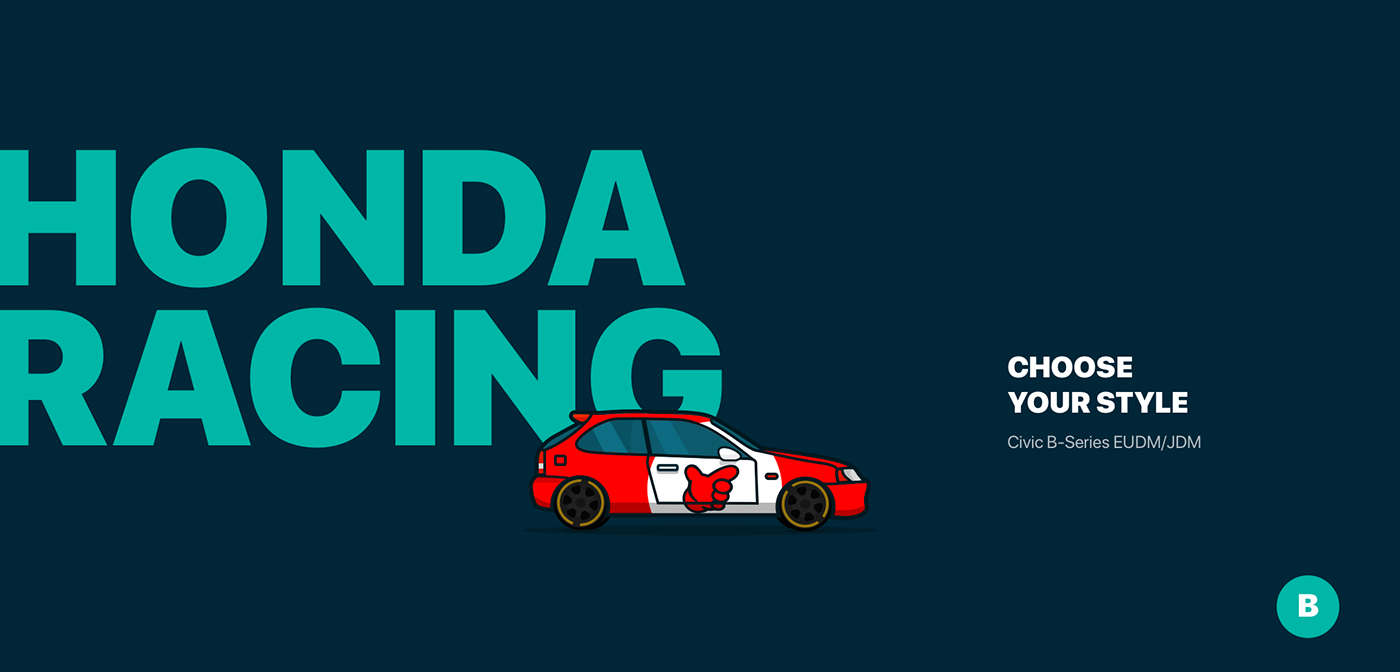 ux app UI intro game ILLUSTRATION  Honda Racing