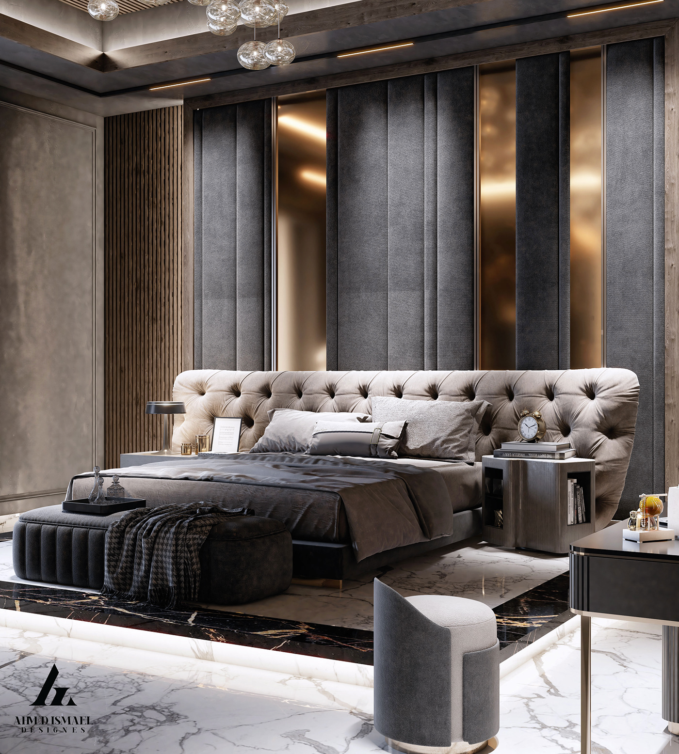 3ds max architecture bedroom design bedroom interior design interior design  Luxury Design master bedroom Render visualization vray