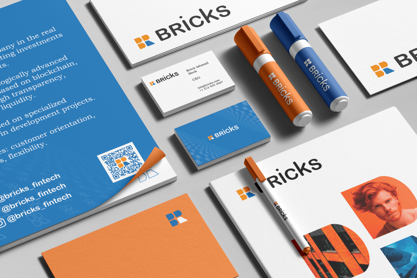 identity brand Logo Design Logotype Bricks Company Training Project