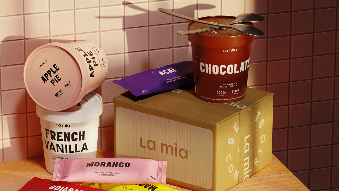 branding  brand identity visual identity identidade visual Packaging packaging design Gelato ice cream Food  brand