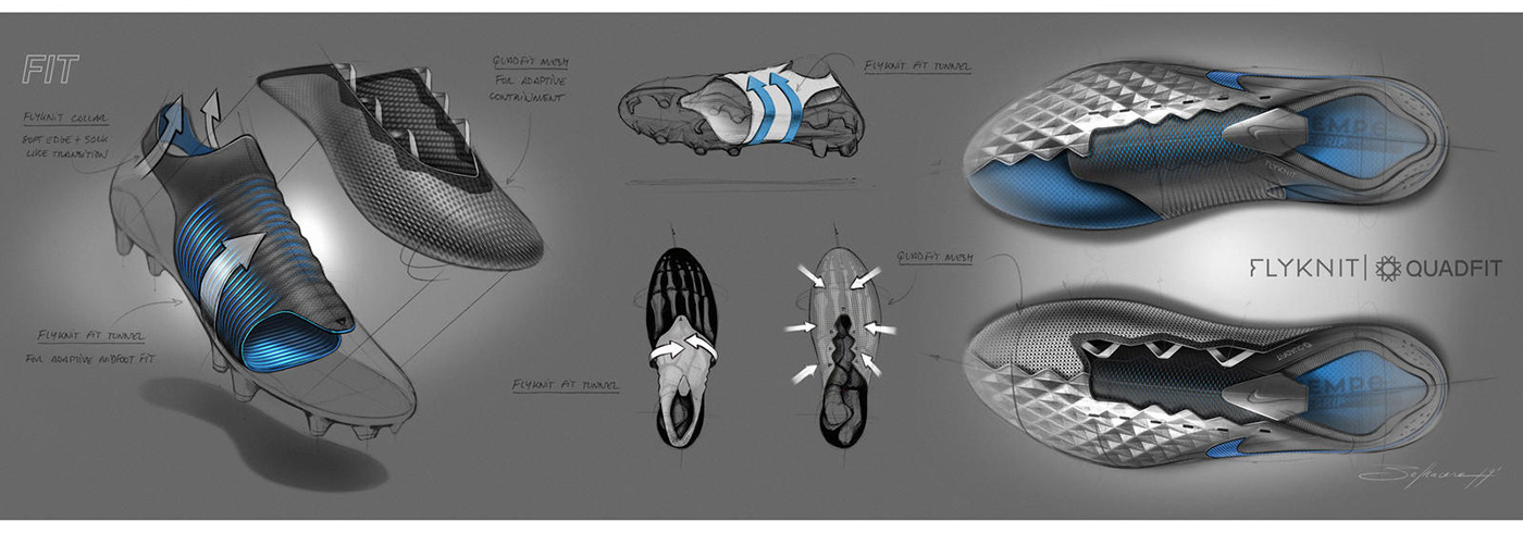 soccer football Nike footwear design industrial design  product design  cleats design leather