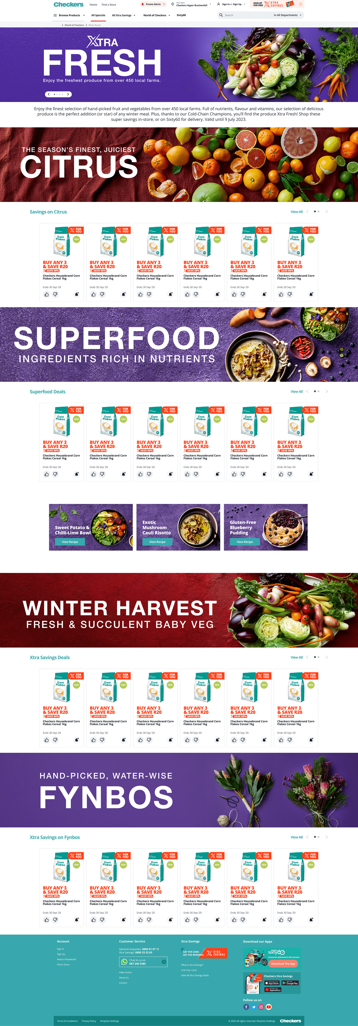 Supermarket winter fresh Fruit vegetables checkers digital campaign xtra Grocery store Food 