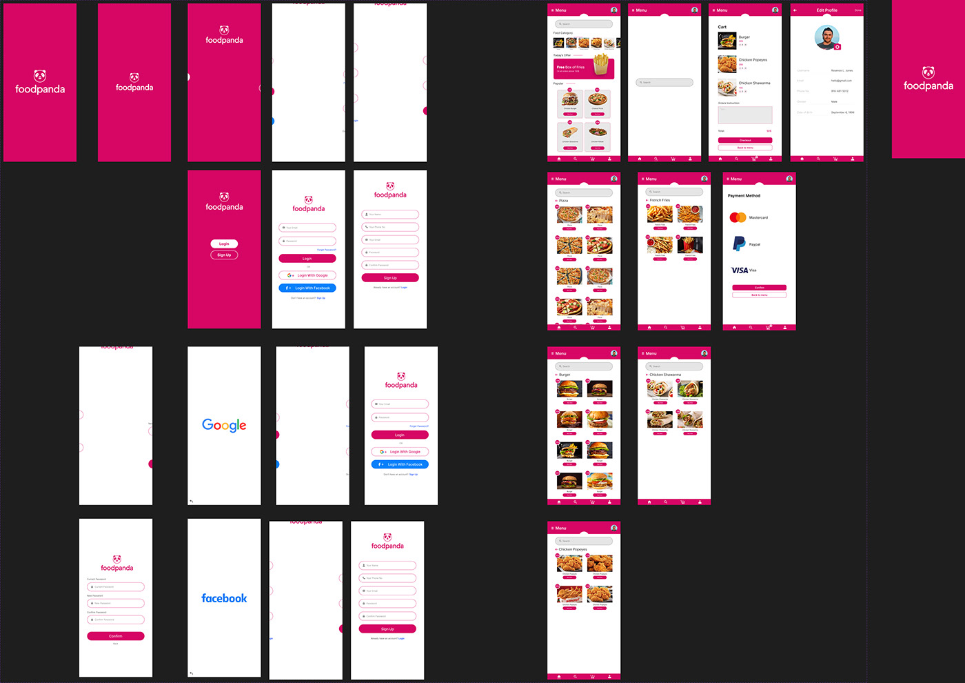 foodpanda food app app design UI ux ui design Figma figma design figma designer Figma Expert