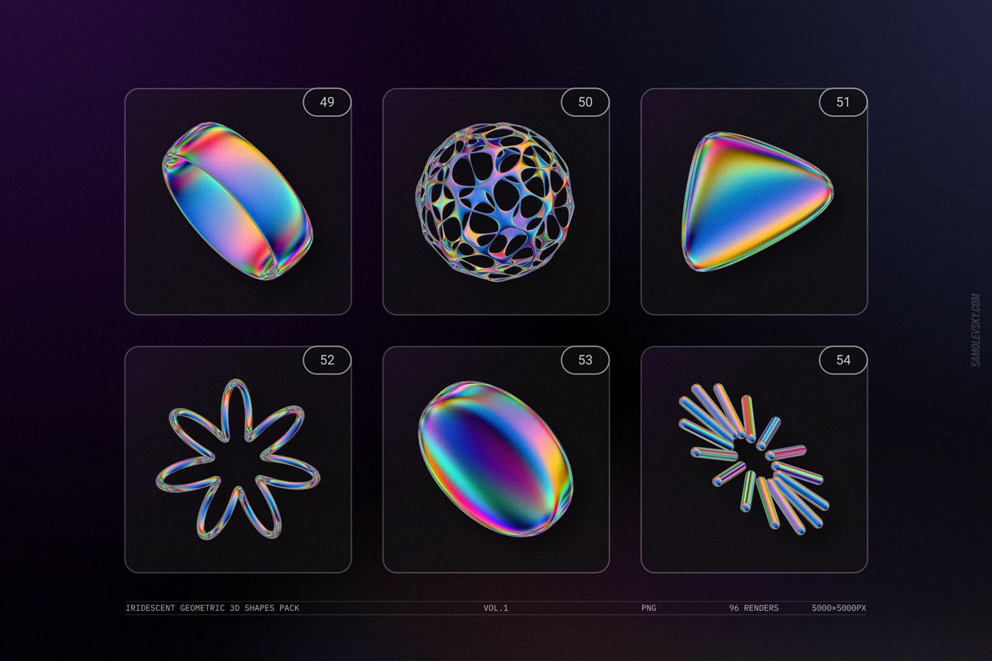 3D geometric gradient graphic graphic design  graphics holographic iridescent neon shapes