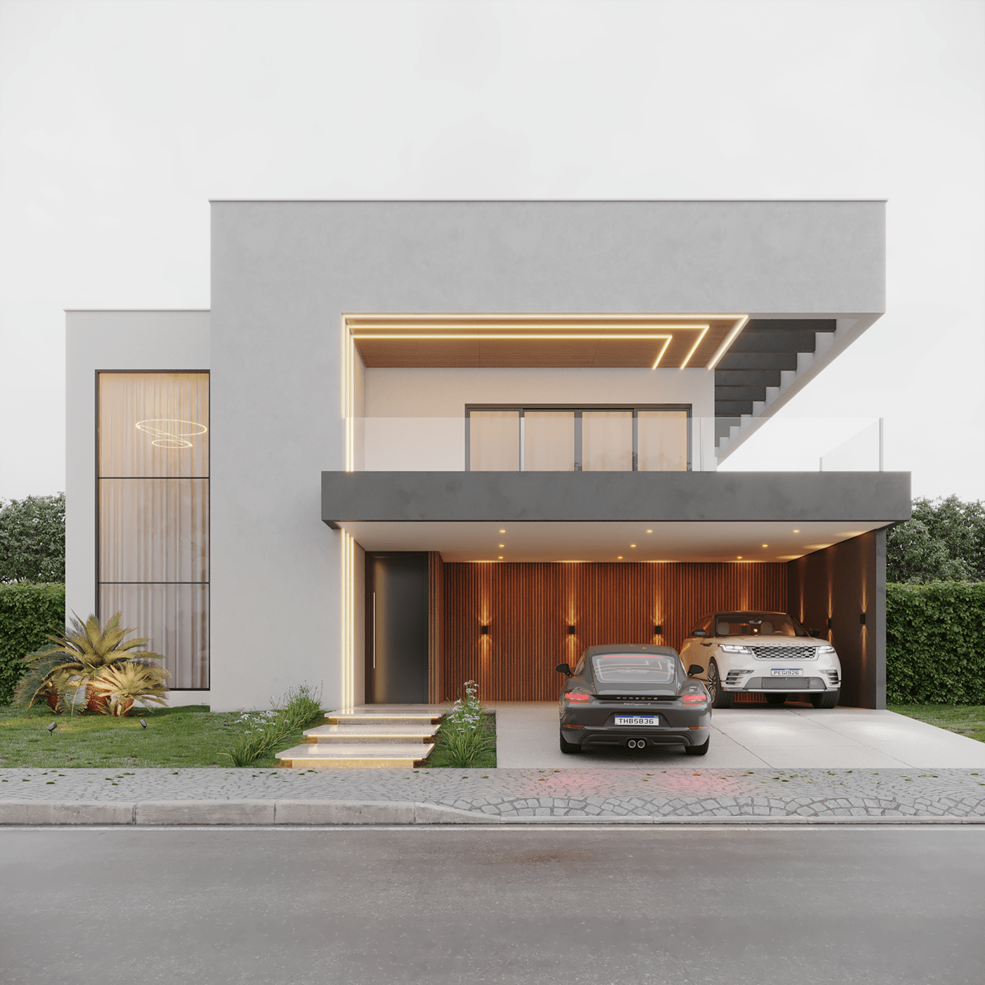 architecture 3ds max corona Render visualization modern facade exterior house archiz