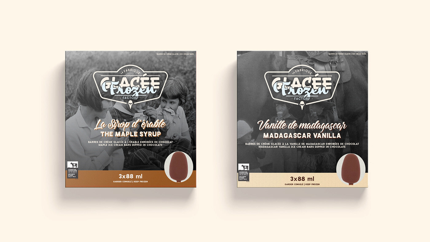 brand brand identity Food  frozen food ice cream Label Packaging packaging design typography   visual identity